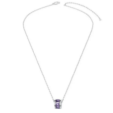 Collier argent 925 pendentif oxyde mauve Emy Cotemode