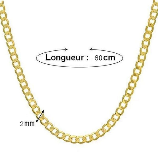Collier mixte - Maille cheval 2 mm - 60 cm