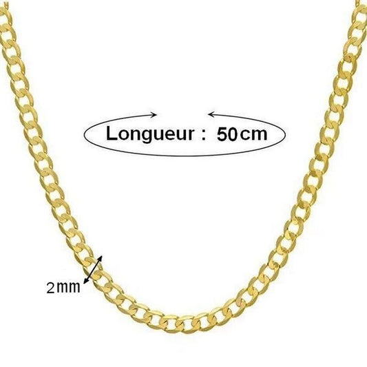 Collier mixte - Maille cheval 2 mm - 50 cm
