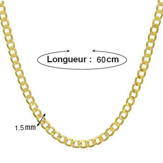Collier mixte - Maille cheval 1.5 mm - 60 cm