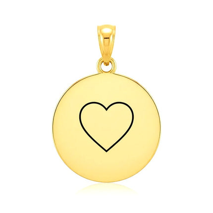 Colgante de acero personalizable redondo con forma de corazón plateado