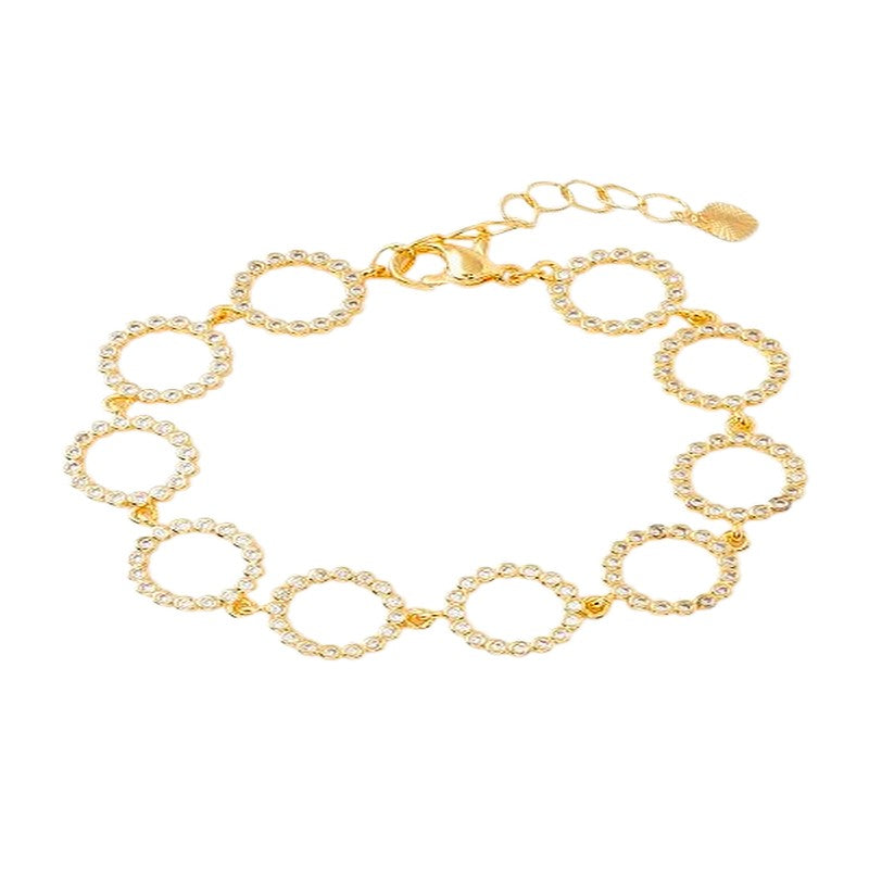 Women's bracelet - flexible multitude of set zirconium circles