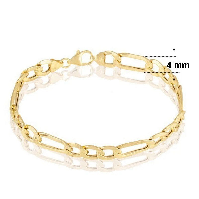 Bracelet pour femme - Maille figaro - 4 mm