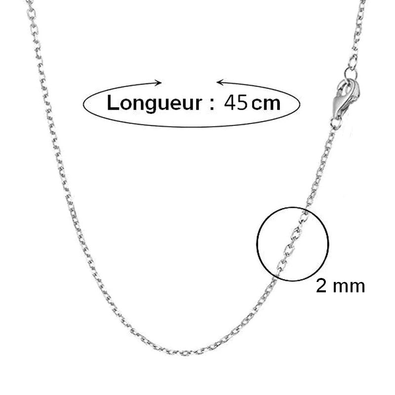 Lot de 10 Chaines acier maille forçat 45 cm - 2 mm