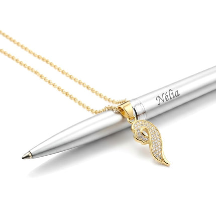 Collier pour femme chaîne ornée de son pendentif original serti de zirconiums Colliers plaqué or Bijouxmode