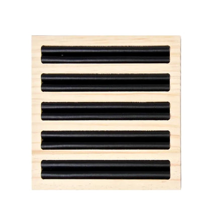 Square wooden ring display, black color