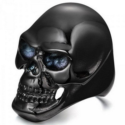 Bague en Acier 316 - Couleur noir - Tête de mort