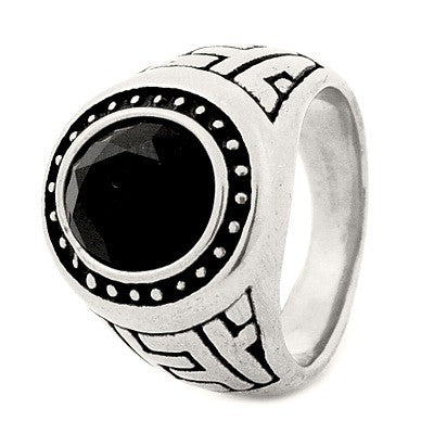 Bague en Acier 316 - Couleur argenté - Chevaliere ciselé