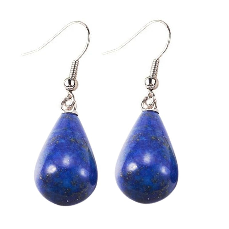 Natural stone lapis lazuli drop earrings