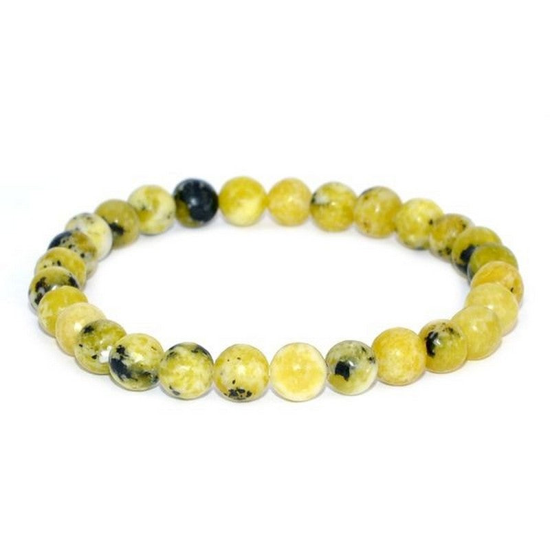 Bracelet pour homme ou femme - Pierre naturelle - Turquoise jaune 8 mm