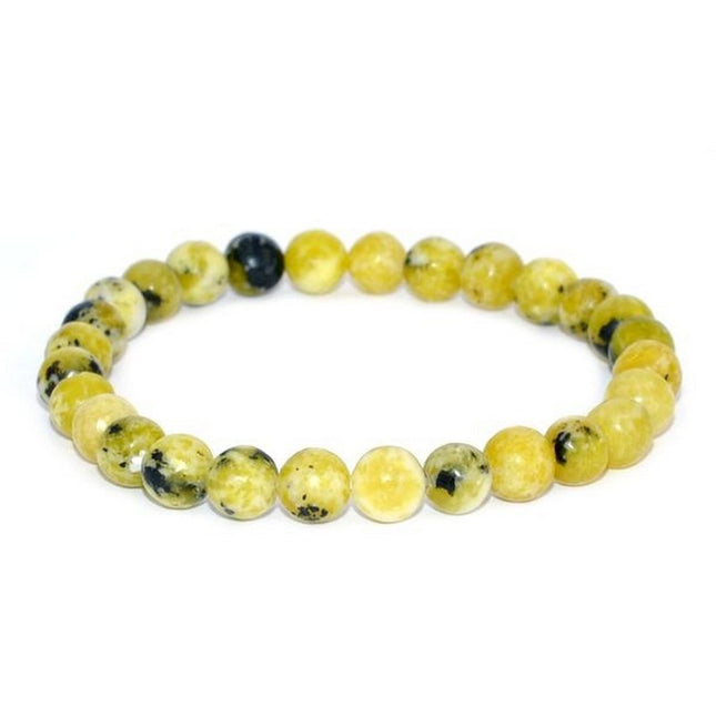 Bracelet pour homme ou femme - Pierre naturelle - Turquoise jaune 8 mm