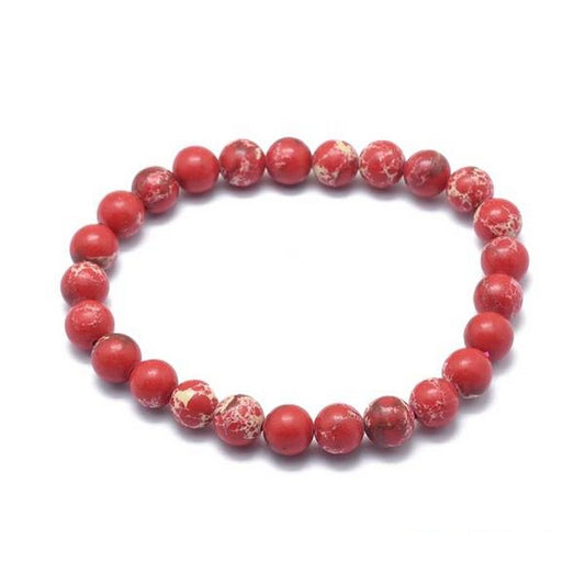 Bracelet for men or women - natural stone - Red Regalite