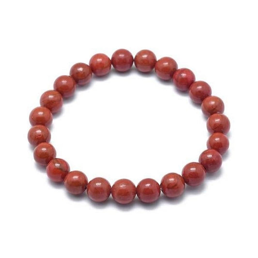 Bracelet for Men or Women - Natural stone 10 mm - Red jasper