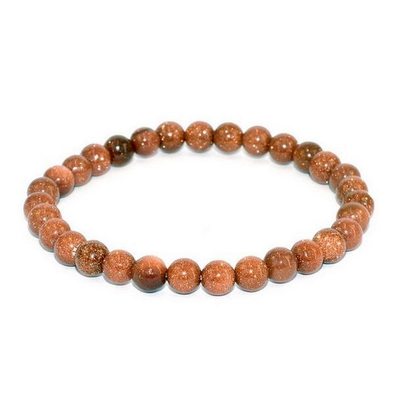 Pulsera para hombre o mujer - Piedra natural 10 mm - Piedra arena dorada