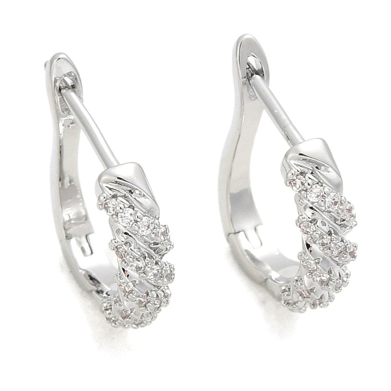 White gold earrings set with zirconiums