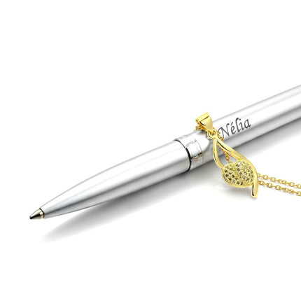 Collier pour femme chaîne ornée d'un joli pendentif original cœur sertis de zirconiums Colliers plaqué or Bijouxmode