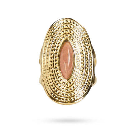 Bagues pour femme acier inoxydable pierre naturelle de soleil Bagues pierres naturelles Bijouxmode