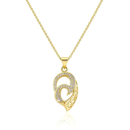 Collier pour femme chaîne ornée d'un joli pendentif entrelacé serti de zirconiums Colliers plaqué or Bijouxmode