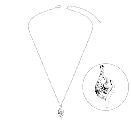 Collier argent 925 pendentif tombant zirconiums sertis oxyde blanc Cotemode