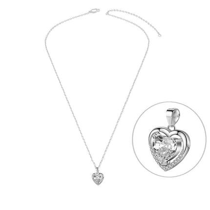 Collier argent 925 cœur zirconiums sertis oxyde blanc Cotemode