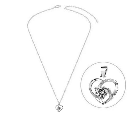 Collier argent 925 cœur oxyde de zirconium Cotemode