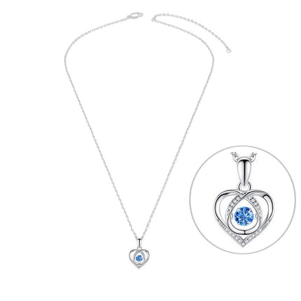 Collier argent 925 cœur entrelacé zirconiums sertis oxyde bleu Cotemode