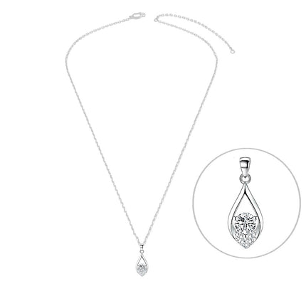 Collier argent 925 goutte zirconiums sertis et oxyde blanc Cotemode