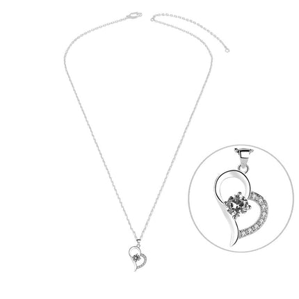 Collier argent 925 cœur zirconiums sertis oxyde blanc Cotemode