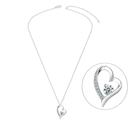 Collier argent 925 cœur zirconiums sertis oxyde blanc Cotemode