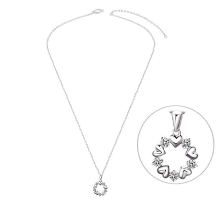 Collier argent 925 cercle de cœurs zirconiums sertis Cotemode