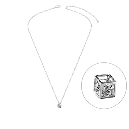 Collier argent 925 cube oxyde de zirconium Cotemode