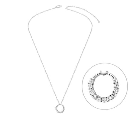 Collier argent 925 pendentif cercle orné de zirconiums sertis Cotemode