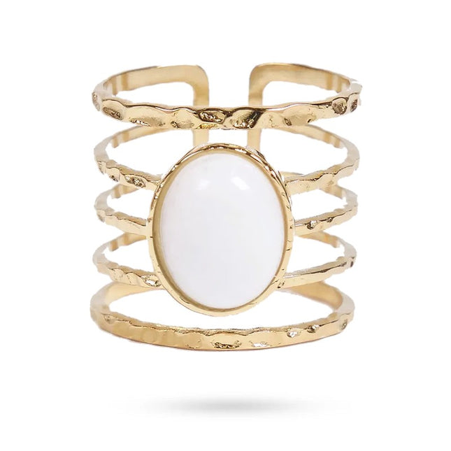 Bagues pour femme acier inoxydable Romy pierre naturelle onyx Bagues pierres naturelles Bijouxmode