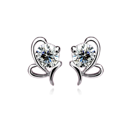 Boucles d'oreilles argent 925 Aile zirconiums sertis oxyde blanc Athénaïs Cotemode