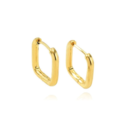 Boucles d'oreilles femme en acier inoxydable doré 18k Créoles carré 15 mm Bijouxmode