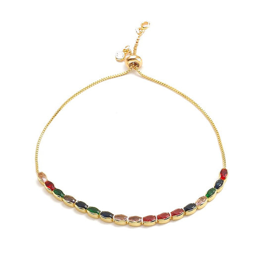 Pulsera para mujer - diamantes deslizantes de circonio de colores