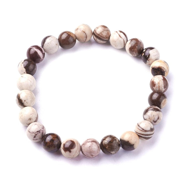 Pulsera para hombre o mujer piedras naturales jaspe cebra