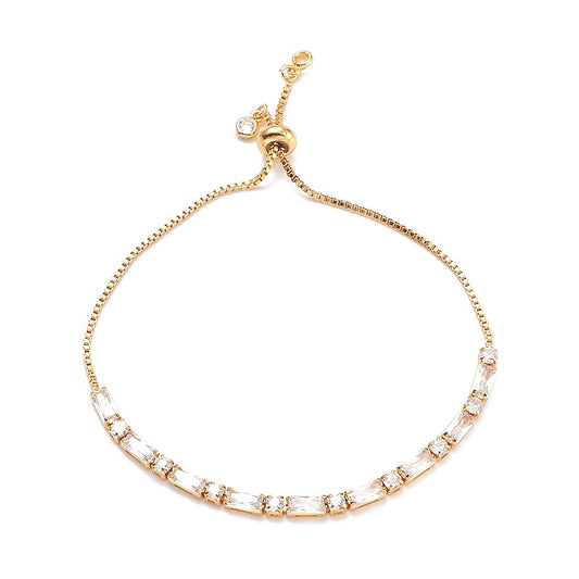 Pulsera para mujer - deslizante con circonitas blancas