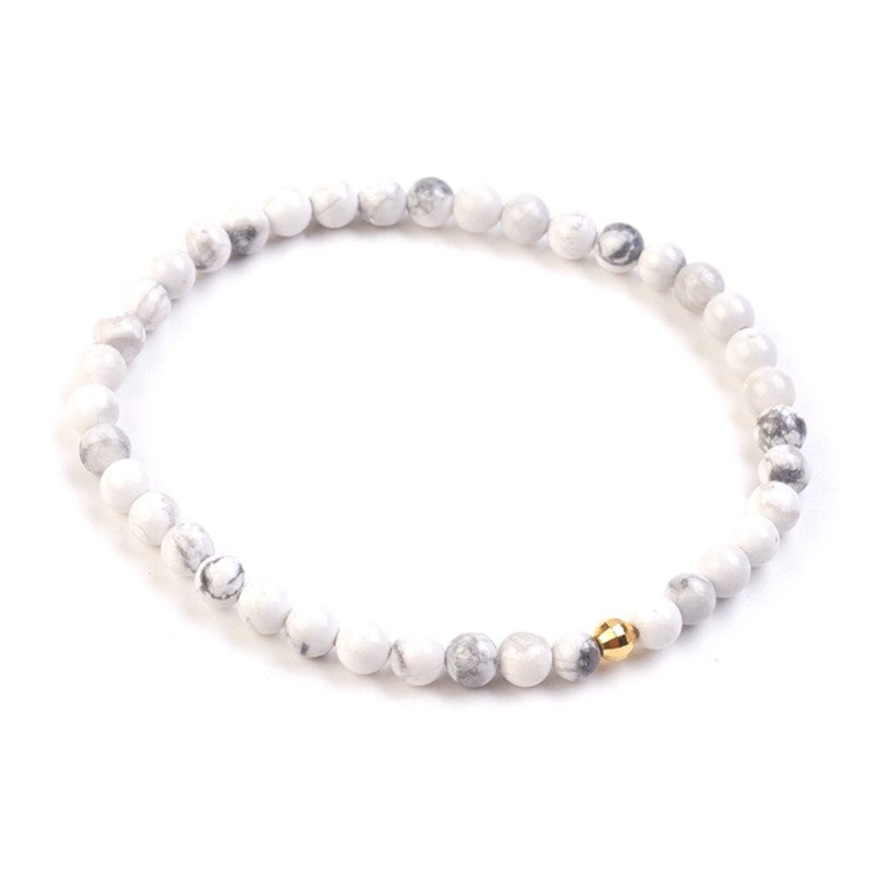 Bracelet for men or women - How lite natural stones and 925 silver pearl