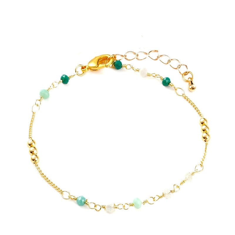 Bracelet pour femme - perles de verre et laiton