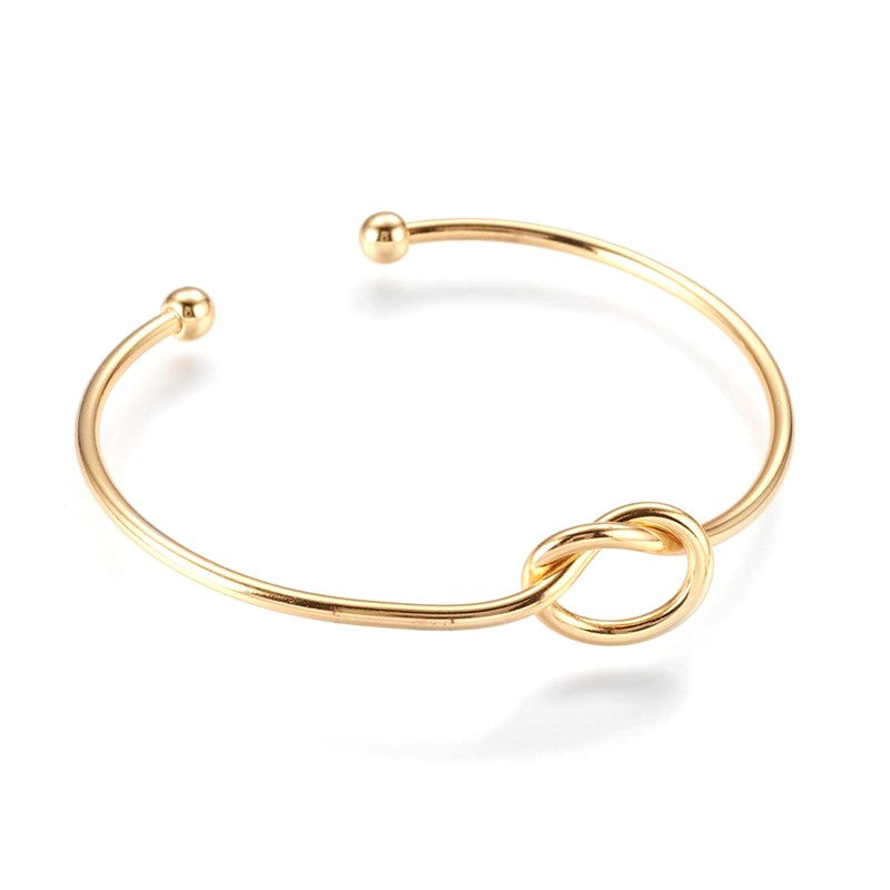 Bracelet pour femme - jonc manchette nœud