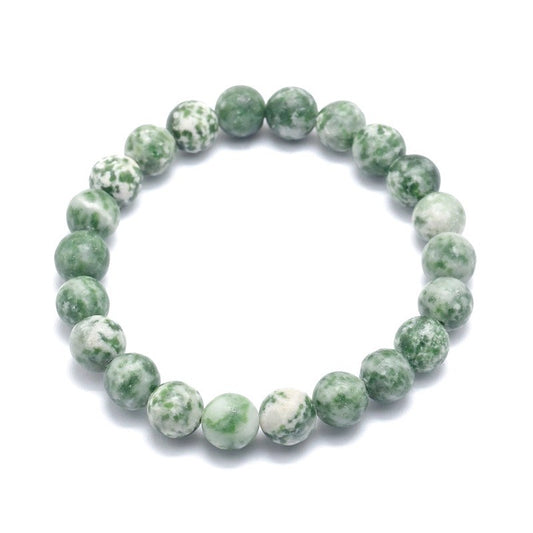 Bracelet for men or women - natural stone 6 mm - Green Jasper