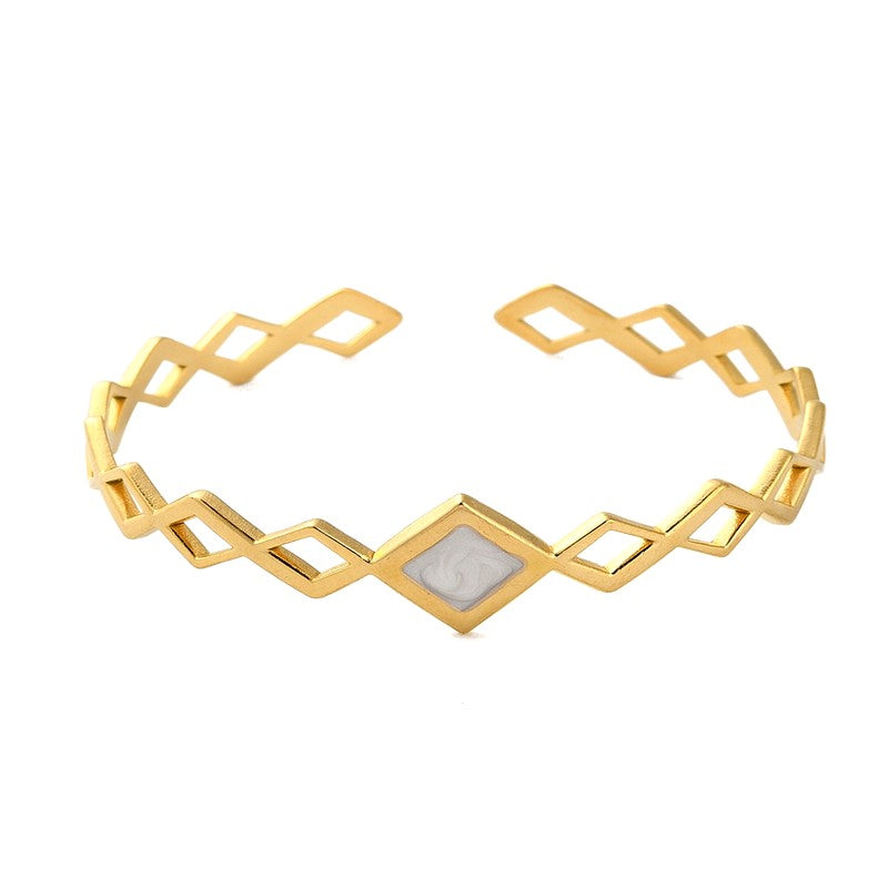 Bracelet pour femme acier losange émaillé