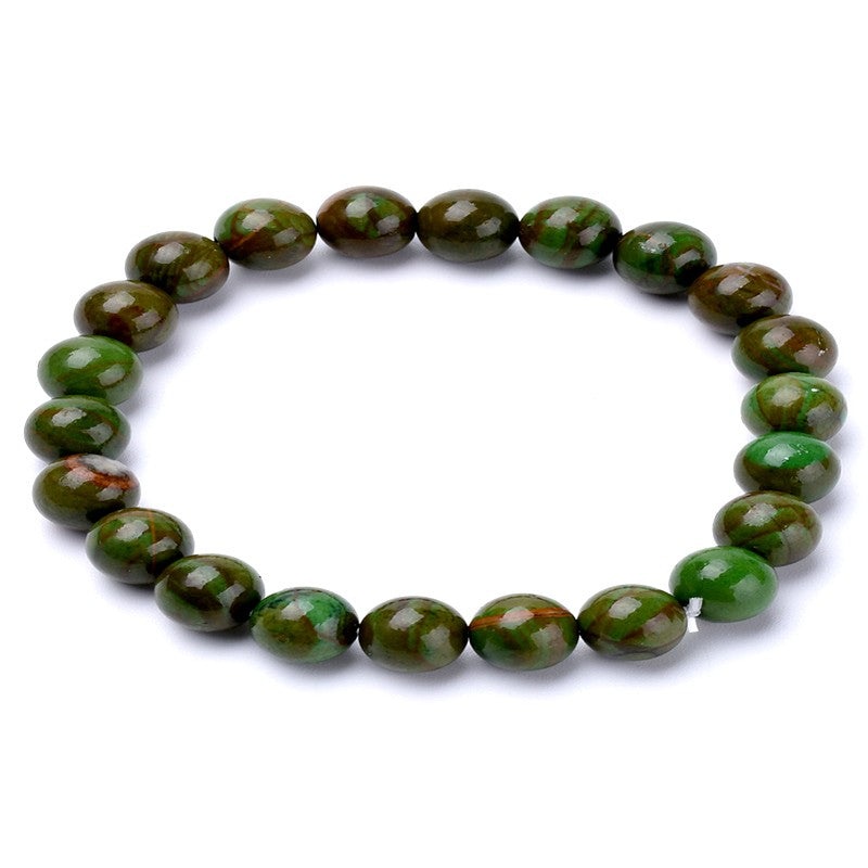 Bracelet for men or women - Natural green jade stone