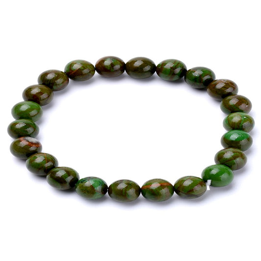 Bracelet for men or women - Natural green jade stone