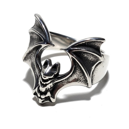 Bague acier inoxydable chauve souris
