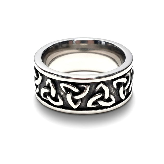 Bague acier inoxydable motif tribal