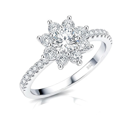 Bague argent 925 ornée de zirconiums Soleil