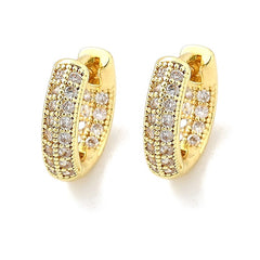 Boucles d'oreilles Créoles dorées à l'or fin zirconiums sertis