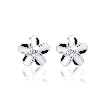 Boucles d'oreilles argent 925 fleur zirconium blanc serti Annick